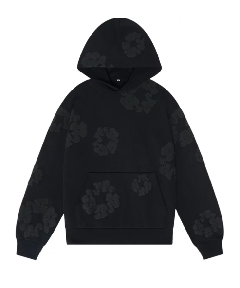 Denim Tears Cotton Wreath Hooded Sweatshirt Black Monochrome