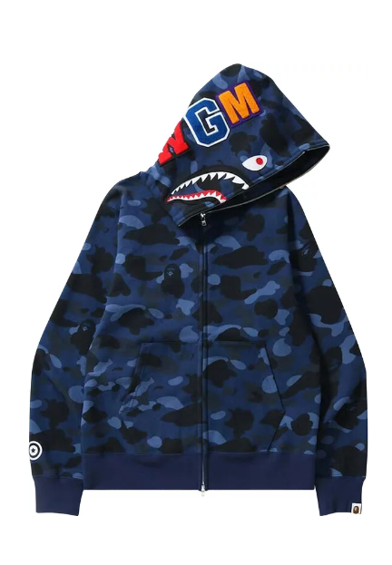 BAPE Color Camo Shark Full Zip Hoodie Navy